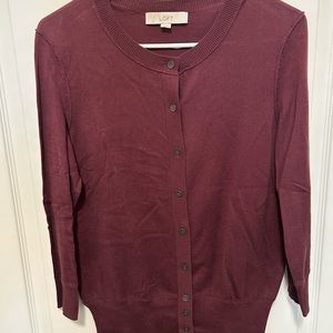 Loft Burgundy cardigan